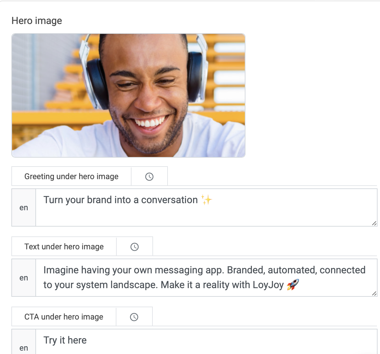 Hero Settings Hero Settings