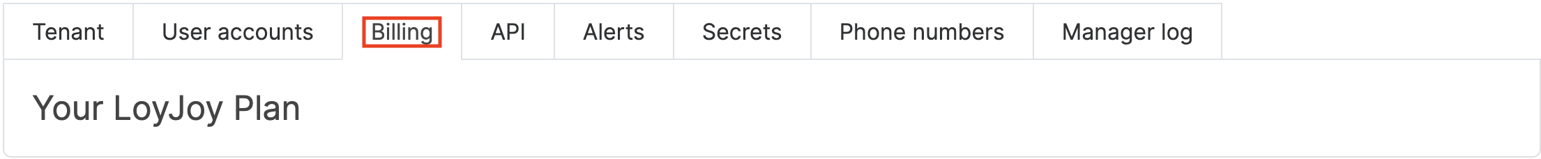 Tenant Settings