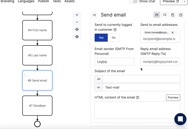 Include own emai server