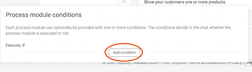 Set a condition at the modules