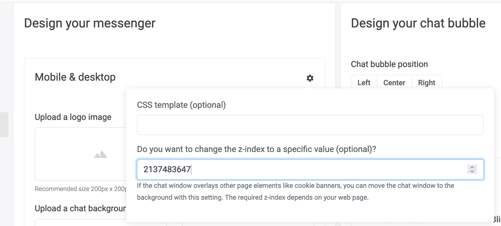 Set the z-index Set the z-index