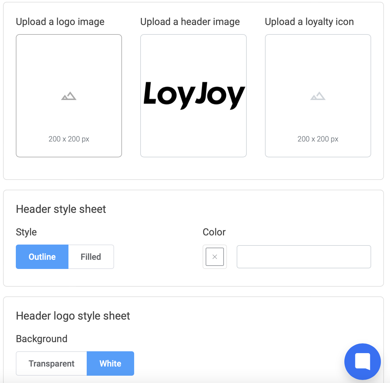 Header Settings Header Settings