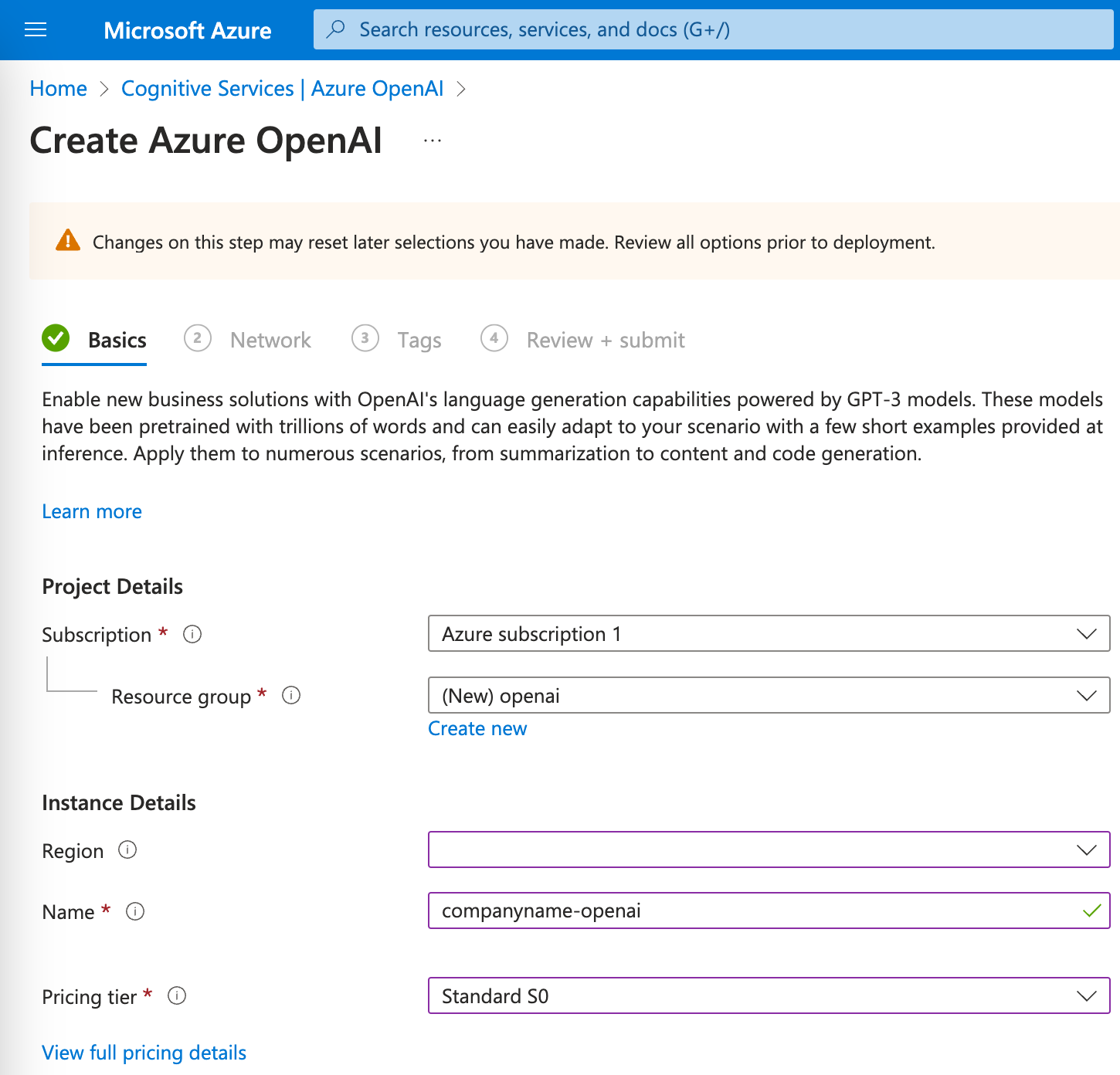 Create Azure OpenAI Basics Create Azure OpenAI Basics