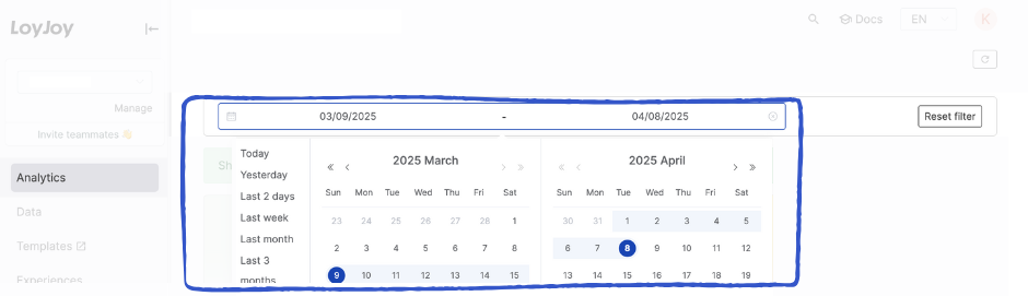 Date Filter Options Date Filter Options