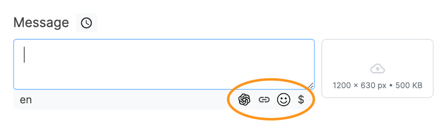 Add links, smileys or variables Add links, smileys or variables