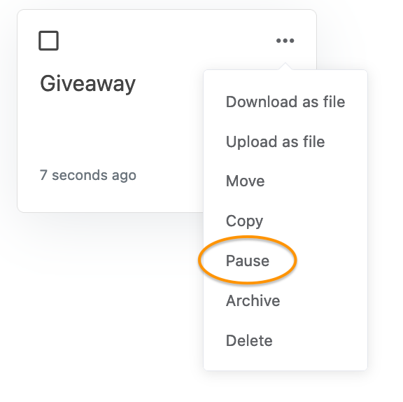 Pause menu Pause menu