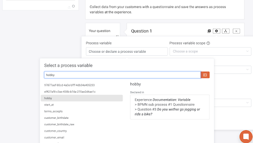 Choose process variable