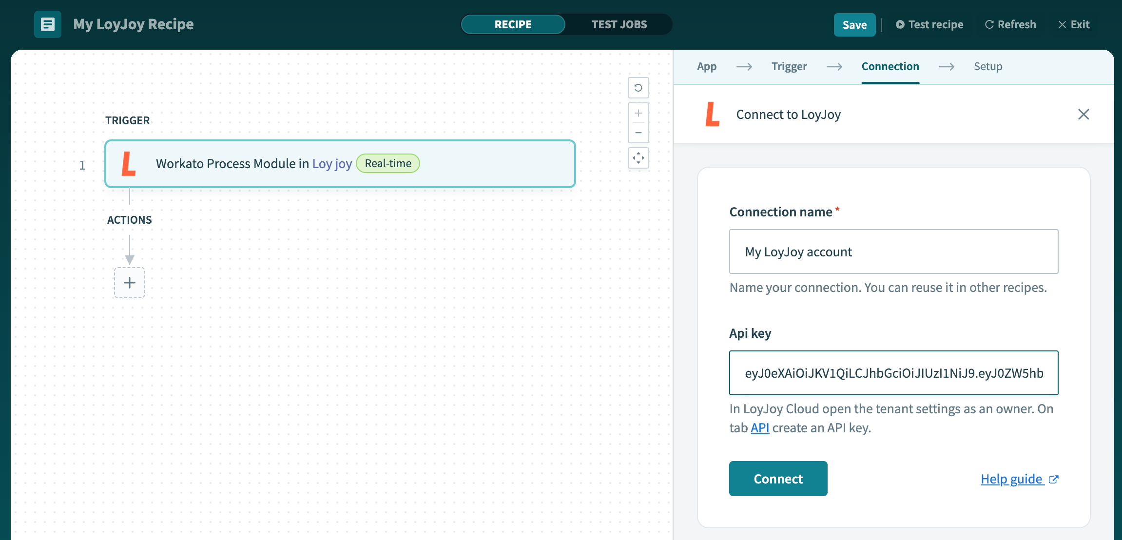 Recipe trigger Workato
