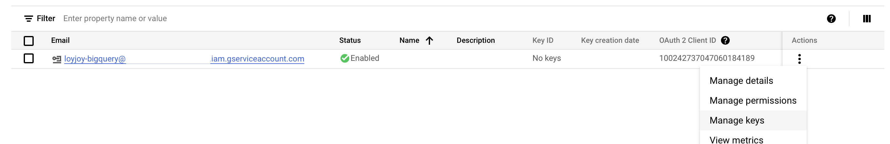 Service Account Step 4