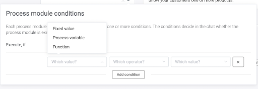 Set a condition at the modules