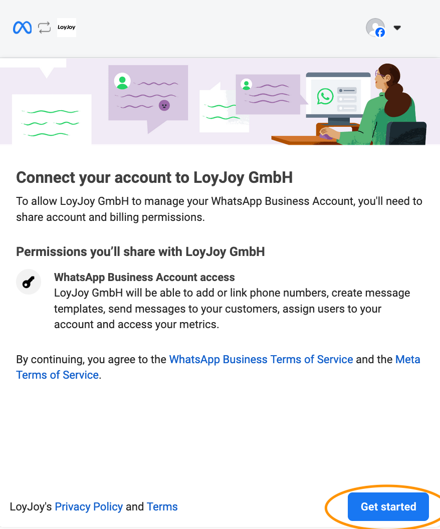 Confirm connecting to LoyJoy GmbH Step 2