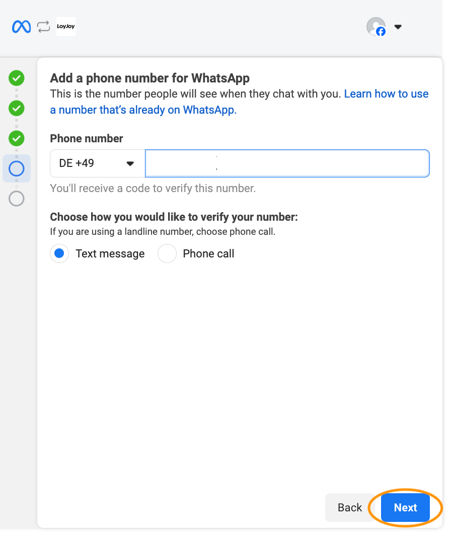 Add phone number (optional) Step 6