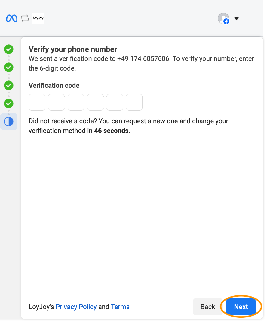 Verify phone number (optional) Step 7